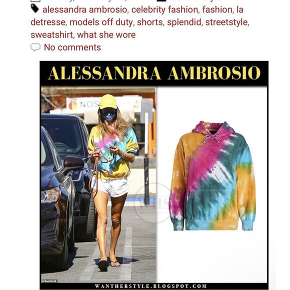 La Detresse Tie Dye Hoodie Size XL NWT Harper’s Bazaar Featured & Celebrity Worn - Picture 4 of 5